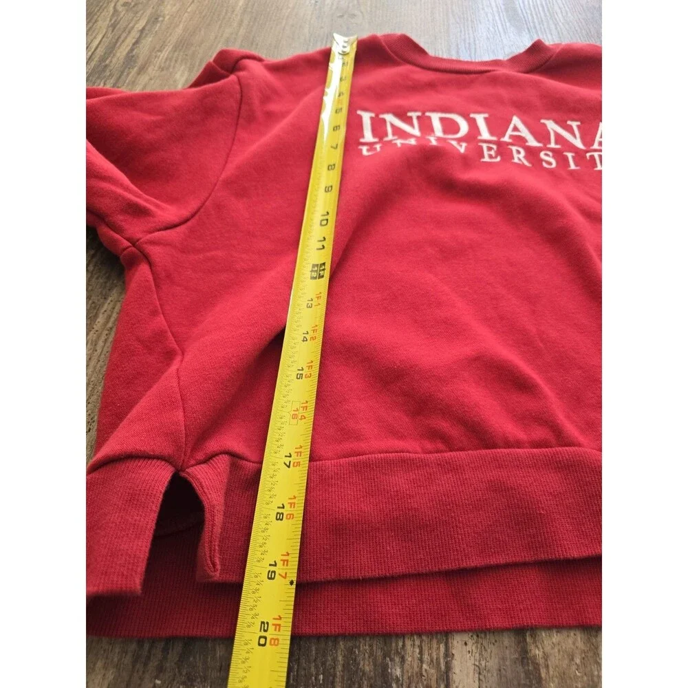 Adidas Indiana Hoosiers Cropped Sweatshirt Womens Red Embroidered Slanted L